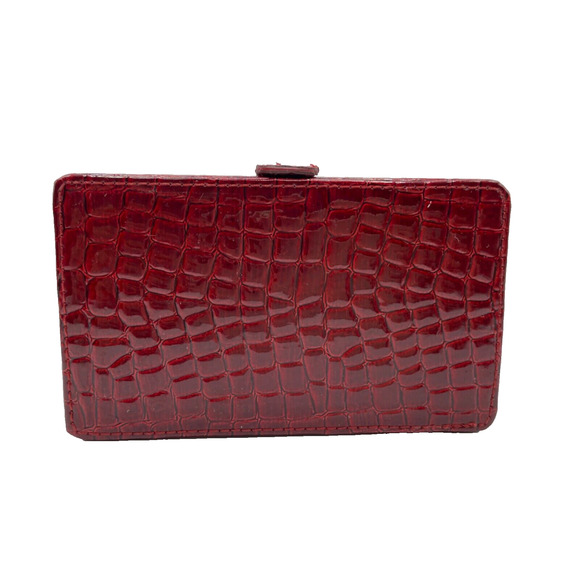 Luxurious Red Faux Quilted Leather LIZ CLAIBORNE Mirrored Jewelry/Makeup Case - Picture 1 of 7
